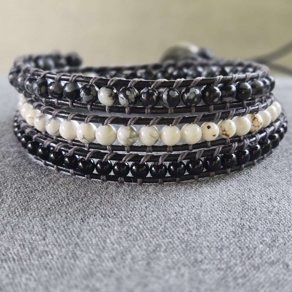 New Handmade Gemstones Wrap Bracelet